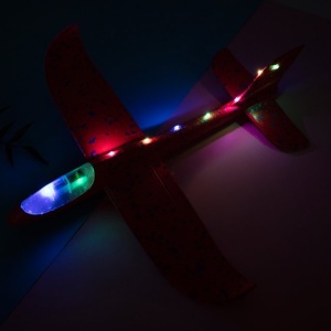 Avion Planor Flippy, cu Lumini pe Toata Lungimea, din Poliester, 48 cm, Rosu - Img 4