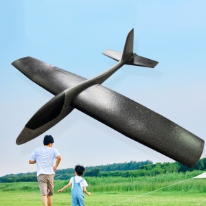 Avion Zburator, Flippy, Tip Planor, 83 cm Lungime, +3 Ani, din Polistiren, Aruncare 10 - 30 m, Negru - Img 2