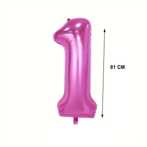 Balon din Folie Flippy, Cifra 1, 81 cm, Pentru Aer sau Heliu, Mov - Img 2
