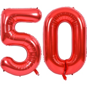 Balon din Folie Metalizata Flippy, Figurina Cifra, Tema Aniversare 100 cm, Ambalaj Individual, Pai inclus, Umflare cu Aer sau Heliu, Rosu, Cifra 5 - Img 4