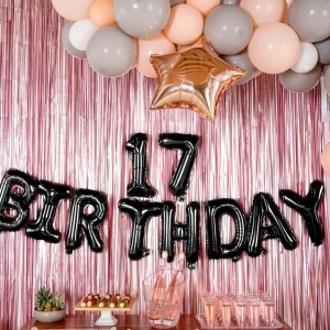 Balon din Folie Metalizata Flippy, Figurina Cifra, Tema Aniversare 40 cm, Ambalaj Individual, Pai inclus, Umflare cu Aer sau Heliu, Negru, Cifra 7 - Img 4