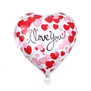 Balon din Folie Metalizata, Flippy, Figurina Inimioara, Model I LOVE YOU, Tematica Iubire, 45 cm, Ambalaj Individual, Pai Inclus, Umflare cu Aer sau Heliu, Rosu - Img 4