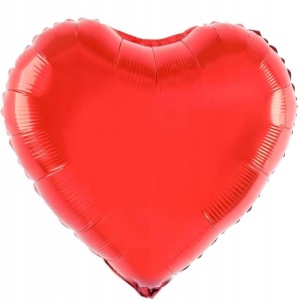 Balon din Folie Metalizata, Flippy, Figurina Inimioara, Model Simplu, Tematica Iubire, 40 cm, Ambalaj Individual, Pai Inclus, Umflare cu Aer sau Heliu, Rosu - Img 1