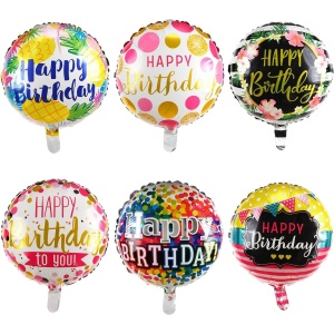 Balon din Folie Metalizata, Flippy, Figurine, Model 4, Happy Birthday, Tematica Aniversare, 45 cm, Ambalaj Individual, Pai Inclus, Umflare cu Aer sau Heliu, Multicolor - Img 3