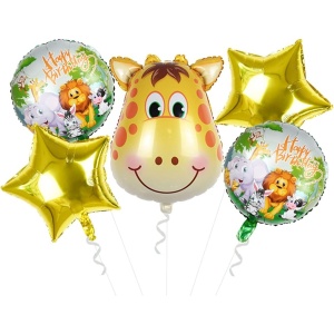 Balon din Folie Metalizata, Flippy, Mini Figurina Rotunda, Model Animalute, Happy Birthday, Tematica Aniversare, 45 cm, Ambalaj Individual, Pai Inclus, Umflare cu Aer sau Heliu, Multicolor - Img 6