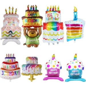 Balon din Folie Metalizata, Flippy, Model Prajitura cu Lumanare, 84x53 cm, Baloane Party, Ambalaj Individual, Pai Inclus, Umflare cu Aer sau Heliu, Multicolor - Img 3