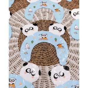 Balon din Folie Metalizata, Flippy, Tip Coronita cu Urechi, Model Panda Mirat, Ambalaj Individual, Pai Inclus, Umflare cu Aer sau Heliu, 30 x 27 cm, Bleu - Img 2