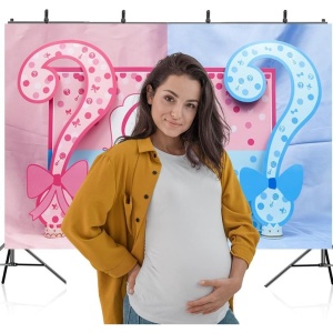 Banner pentru Petrecere, Flippy, Model Girl or Boy, Tematica Gender Reveal, 150 x 100 cm, Albastru Roz - Img 6