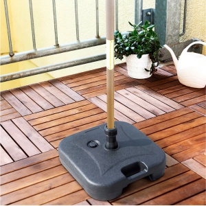 Baza umbrela din plastic, Flippy, patrata, 22 litri, neagra - Img 4