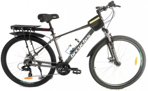 Bicicleta MTB 29″ BR Tornado Trekking cu Carrier, cadru Aluminiu, 21 viteze, cu Shimano, Gri