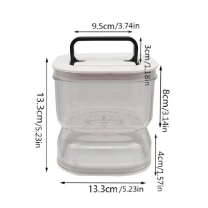 Borcan pentru Muraturi, Flippy, cu Separator pentru Lichide, Ermetic, Termorezistent, Tip Clepsidra, 1400 ml, ABS, Alb, 13.5x9.5 cm - Img 6