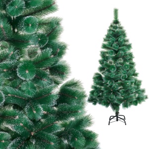 Brad artificial de Craciun tip pin nins, pentru interior/exterior, inaltime 180 cm, Flippy, verde, suport metalic inclus - Img 1