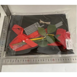 Buchet Decorativ, Flippy, Trandafir in Balon cu Lumini Led, Diametru 35 cm, 2 x Baterii AA (neincluse), Rosu/Negru - Img 9