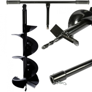 Burghiu de pamant pentru motoburghiu 150 mm x 800 mm + Maner manual - Img 3