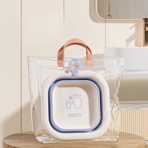 Cada Pliabila pentru Baie pentru Copii, Flippy, Cadita pentru Bebelusi, Model Patrat pentru Picioare, Albastru, 30x30x3.5 cm, 3.5 L - Img 4
