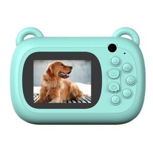 Camera Instantanee pentru Copii, Flippy, Camera Frontala + Selfie, cu Functie de Printare, Cablu USB-C, Bluetooth, Compatibil iOS/Android, Imprimare APP, Model Dino Love, Albastru - Img 3