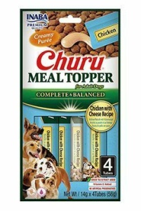 Churu Meal Topper Recompense Cremoase pentru Caini Reteta cu Pui si Branza 4 buc - Img 1