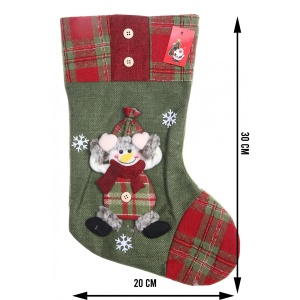 Ciorap Cadouri, Flippy,cu model elf,verde, marimea 20x30 cm, textil, interior - Img 6