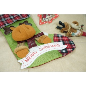 Ciorap Cadouri, Flippy,cu model ren,verde, marimea 23x45 cm, textil, interior - Img 3