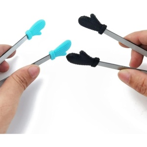 Cleste Creativ pentru Mancare, Flippy, Model Manusi din Silicon, 14.5x3 cm, Rezistent la Temperaturi Inalte si Coroziune, Albastru - Img 5