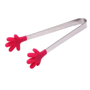 Cleste Creativ pentru Mancare, Flippy, Model Manute din Silicon, 14.5x3 cm, Rezistent la Temperaturi Inalte si Coroziune, Rosu - Img 1