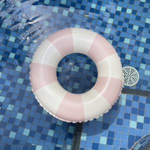Colac de inot gonflabil pentru copii, In dungi Roz- Galben, Flippy, diametru 66 cm - Img 3