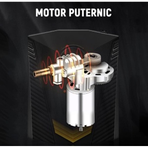 Compresor Auto Portabil cu Lanterna si Afisaj Electornic Flippy, DC 12V, 120W, 35L/min, Cablu de alimentare 3m, Pompa Biciclete, Moto, Mingi, Saltele, Max 10.3bar, lumina LED, Negru - Img 4