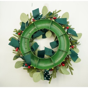 Coronita de Craciun pentru usa, Rosu-Verde, 40 cm, PVC, Artificiala, Decorata, Interior/Exterior, Flippy - Img 5