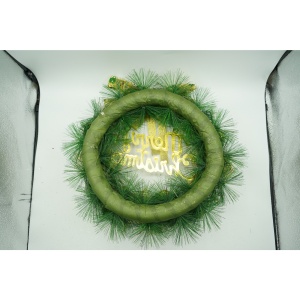 Coronita de Craciun pentru usa, Verde/Auriu, 40 cm, PVC, Artificiala, Decorata, Interior/Exterior, Flippy - Img 5