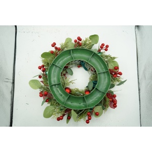 Coronita de Craciun pentru usa, Verde/Rosu, 40 cm, PVC, Artificiala, Decorata, Interior/Exterior, Flippy - Img 5