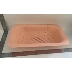 Cos pentru Scurgere Chiuveta de Bucatarie, Flippy, Plastic, Telescopic, 36x20x5 cm, Roz - Img 2