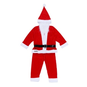 Costum Mos Craciun Flippy® Baiat, 4-6 ani, 5 piese, Catifea - Img 1