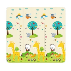 Covoras pentru Copii, Flippy, cu 2 Fete, Model ZOO/Ursulet, din XPE+PE, Impermeabil, Antiderapant, Protectie Termica, +3 Luni, Pliabil, 180 x 200 x 1.5 cm, Multicolor - Img 7