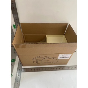 Cutie de Depozitare pentru Birou, Flippy, Pentru Makeup, Papetarie, Organizator Cosmetice, 2 Sertare si Compartimente Multiple, Model Iepuras, Plastic, 27.5x15.5x12 cm, Crem - Img 2