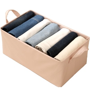 Cutie de Depozitare Tip Cos, Flippy, Material Piele Ecologica, Pliabila, 47x28x20 cm, 26 l, Cadru Metalic, cu Manere, Roz - Img 1
