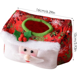 Cutie Decorativa pentru Servetele, Flippy, Model Mos Craciun, Tematica Craciun, 16 x 10 cm, Rosu - Img 2