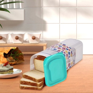 Cutie Depozitare Paine, Flippy, din Plastic, 34 x 13 cm, Pastreaza Prospetimea, Capac Verde - Img 3
