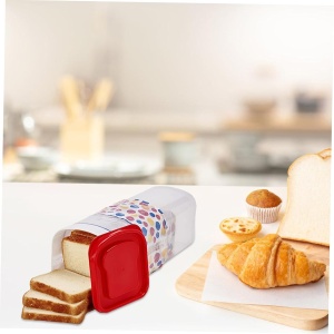 Cutie Depozitare Paine, Flippy, din Plastic, 34 x 13 cm, Pastreaza Prospetimea, Capac Rosu - Img 5
