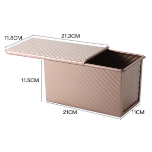 Cutie pentru Paine Toast, Flippy, Rose Gold, 450g, cu Capac - Img 1