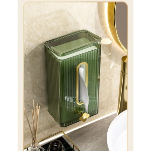 Cutie suport servetele eleganta Flippy, cu montare pe perete sau dulap, material plastic dur, 21.3 x 8.7 x 12 cm, verde - Img 5
