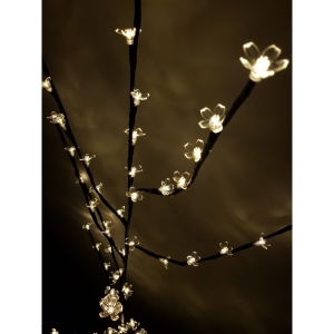 Decoratiune Luminoasa, Flippy, Crenguta, cu Baterii, 72 LED -uri, Flori, Alb Cald - Img 3