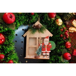 Decoratiune luminoasa, Flippy, Mos Craciun, maro, lungime: 13 cm, latime: 5 cm, inaltime: 17 cm, lemn, interior/exterior - Img 3
