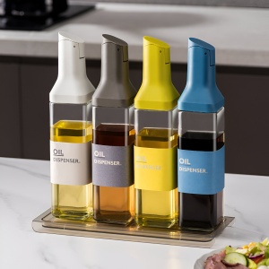 Dispenser pentru Ulei, Flippy, Deschidere si Inchidere Automata a Rezervorul, cu Inductie Gravitationala, 500 ml, 29.5x6x6 cm, Alb - Img 3