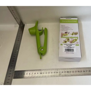 Dispozitiv de Scos Samburi, Flippy, Manual, cu 1 Gaura, pentru Cirese/Masline, 20.5 x 3.8 x 13 cm, din ABS+Otel Inoxidabil, cu Maner, Verde - Img 4
