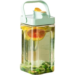Dozator portabil pentru bauturi Flippy, 3.5 litri, capac etans, duza deschidere/inchidere, recipent din plastic, gradat, filtru, maner, pentru diverse bauturi, 29.7 x 14.1 x 14.4 cm, verde - Img 1