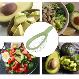 Feliator de Avocado, Flippy, pentru Taierea in Cubulete, Multifunctional, pentru Bucatarie, Otel Inoxidabil, ABS, 16x8x5 cm, Verde - Img 4