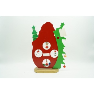 Figurina decorata, Mos Craciun, Rosu, din Lemn, 18 cm x 24.5 cm, Interior, Flippy - Img 5
