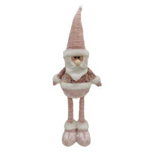 Figurina Decorativa, Pentru Craciun, Flippy, Mos Craciun, Picioare Telescopice, Inaltime Reglabila 44-54cm, Bluza cu Paiete, Roz - Img 5
