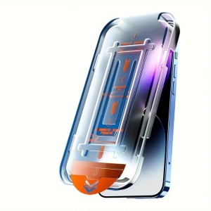 Folie de Protectie cu Instalare Rapida, Flippy, pentru Apple iPhone 15, Tempered Glass Easy Tool, Full Cover, Protectie Difuzor, HD, Margini Negre, Transparent - Img 1