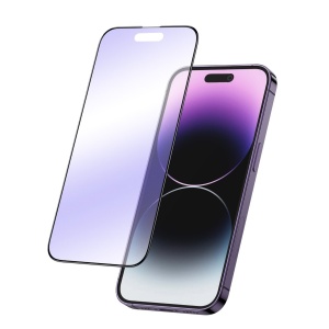 Folie de Protectie, Flippy, pentru iPhone 15 Plus, Ceramic Anti-Blue, 9H, Protectie Ochi, Anti-Soc, Mov - Img 3